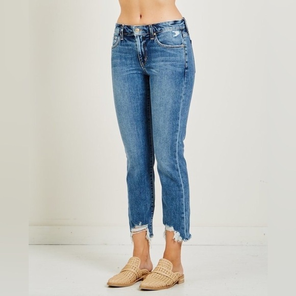 Joe’s Blue Skyler Jeans The Smith Mid Rise Cropped Distressed Jeans NWT Size 32 - Picture 2 of 12